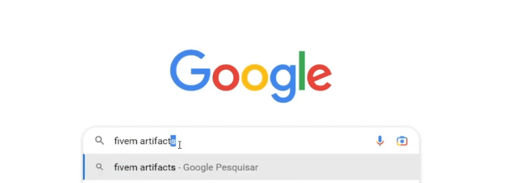 Busca por fivem artifacts no Google