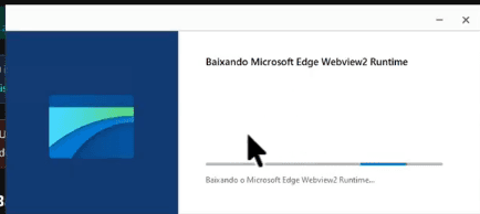Instalador baixando o Microsoft Edge WebView2 Runtime